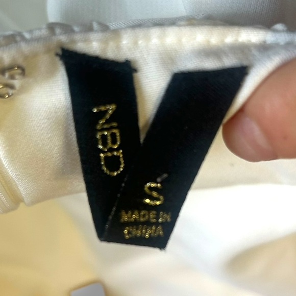 Revolve NBD Swoon Sexy White Bustier Dress Lace Peplum Open Back Bridal Size Sm - Picture 11 of 14